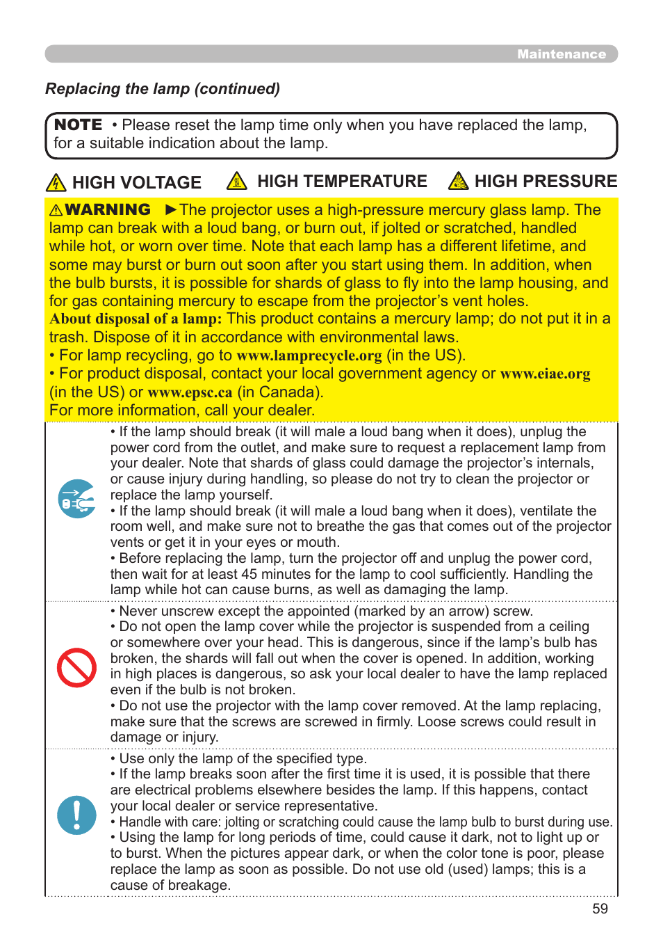 Hitachi CP-A52 User Manual | Page 59 / 71