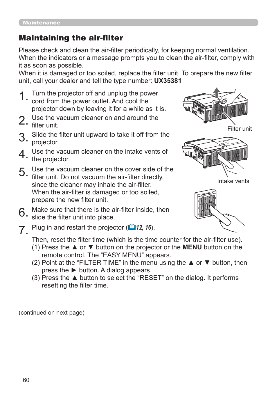 Hitachi CP-A52 User Manual | Page 60 / 71