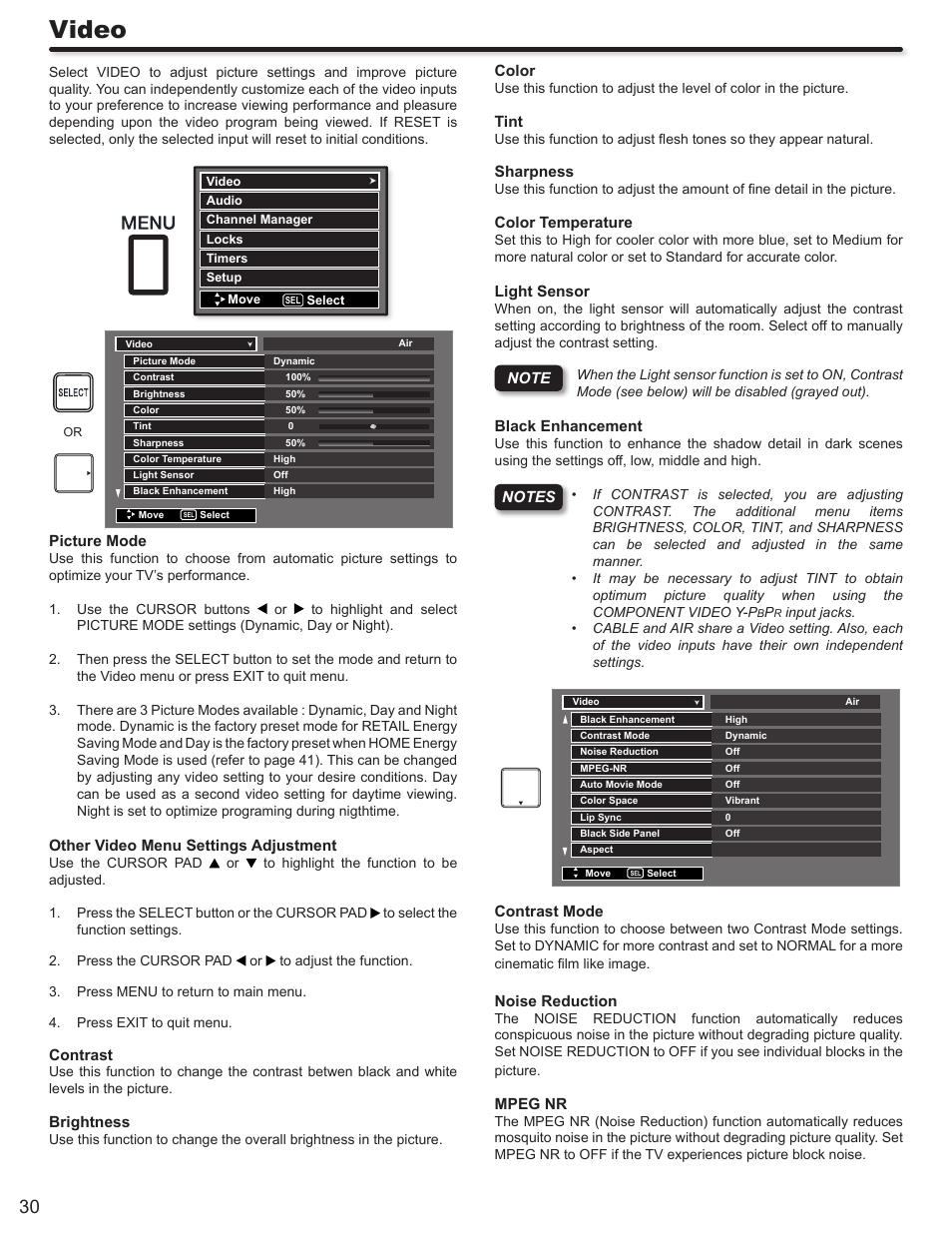 Video | Hitachi P50A402 User Manual | Page 30 / 62