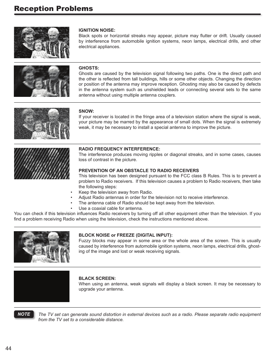Reception problems | Hitachi P50A402 User Manual | Page 44 / 62