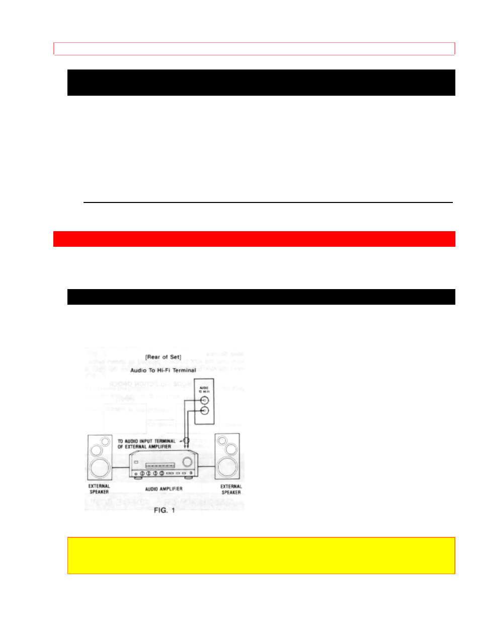 External connections, Connecting external audio amplifier | Hitachi 31KX41K User Manual | Page 38 / 47