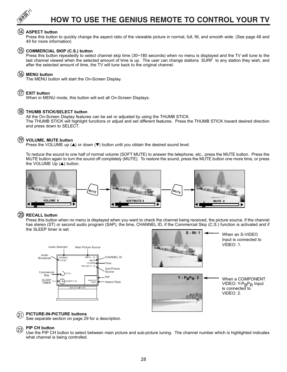 How to use the genius remote to control your tv | Hitachi 53SWX01W  EN User Manual | Page 28 / 76