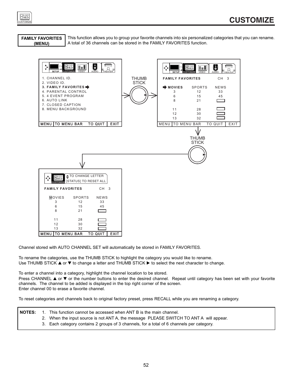 Customize | Hitachi 53SWX01W  EN User Manual | Page 52 / 76