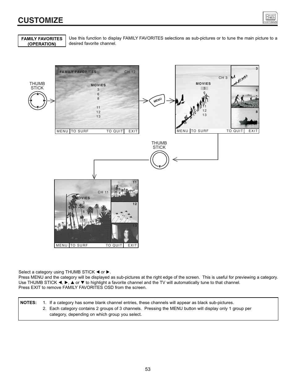 Customize | Hitachi 53SWX01W  EN User Manual | Page 53 / 76