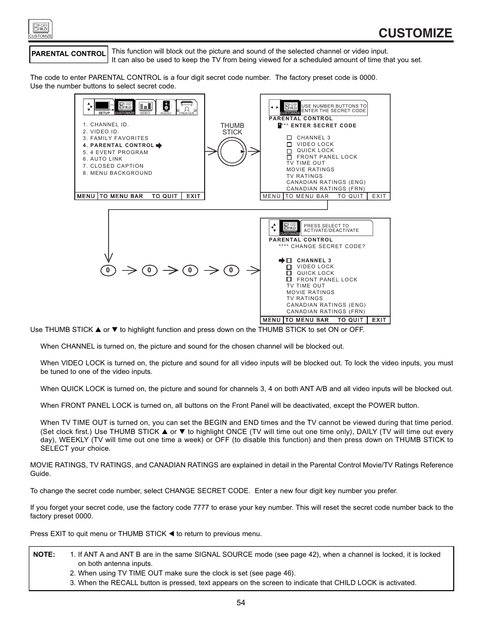 Customize | Hitachi 53SWX01W  EN User Manual | Page 54 / 76