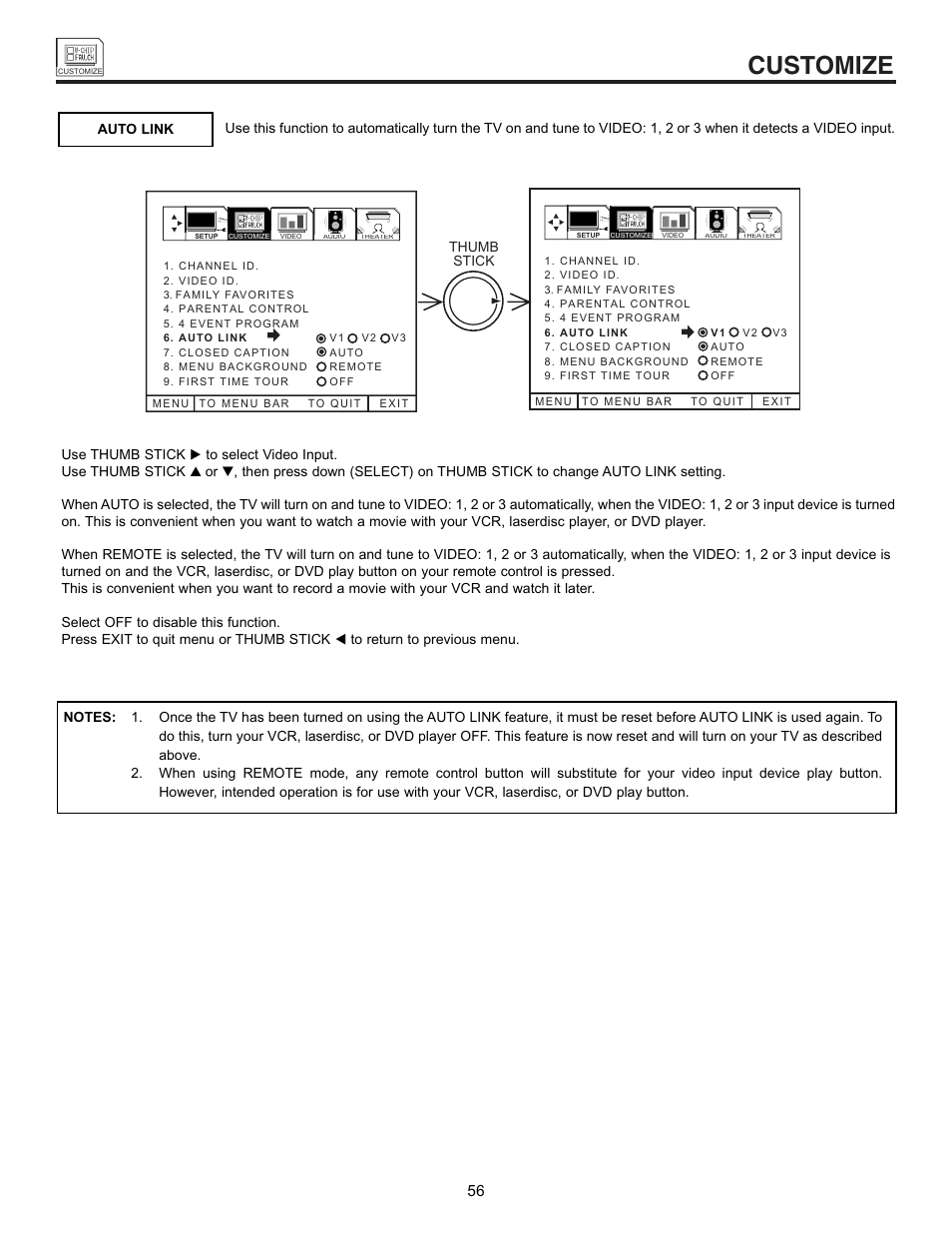 Customize | Hitachi 53SWX01W  EN User Manual | Page 56 / 76