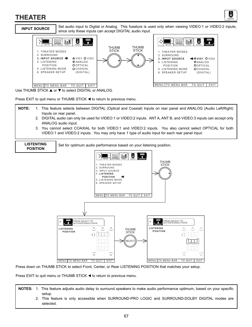 Theater | Hitachi 53SWX01W  EN User Manual | Page 67 / 76