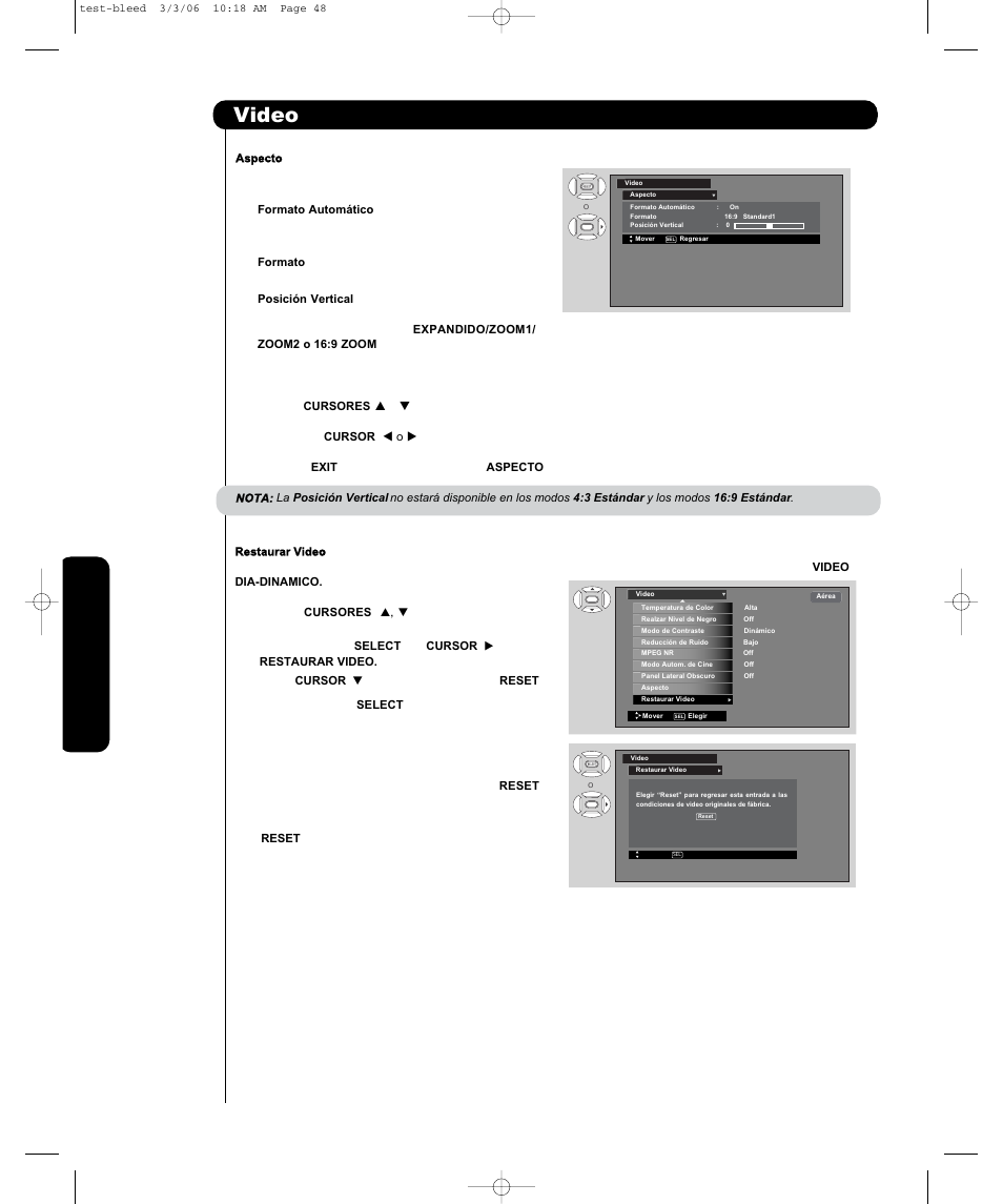 Video | Hitachi P50H401 User Manual | Page 100 / 144