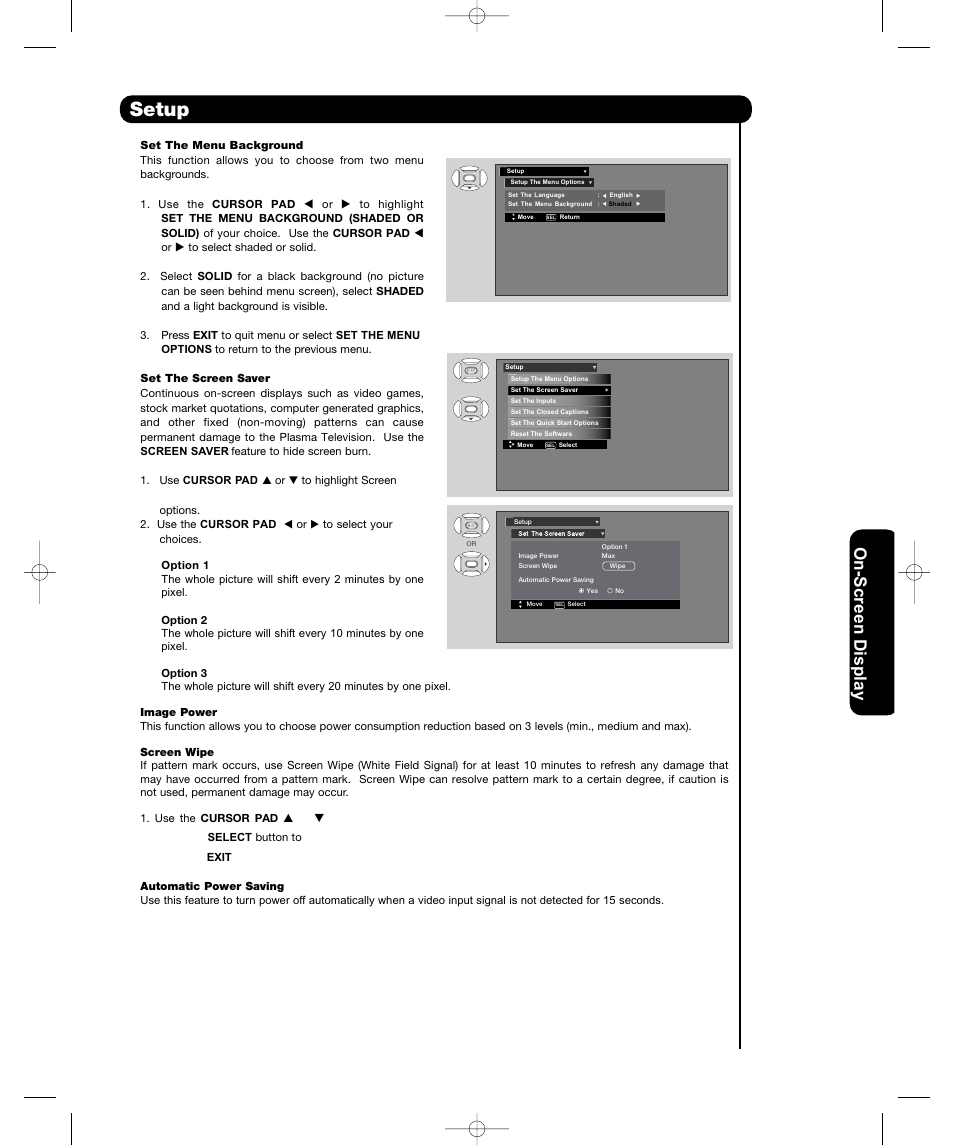Setup | Hitachi P50H401 User Manual | Page 51 / 144