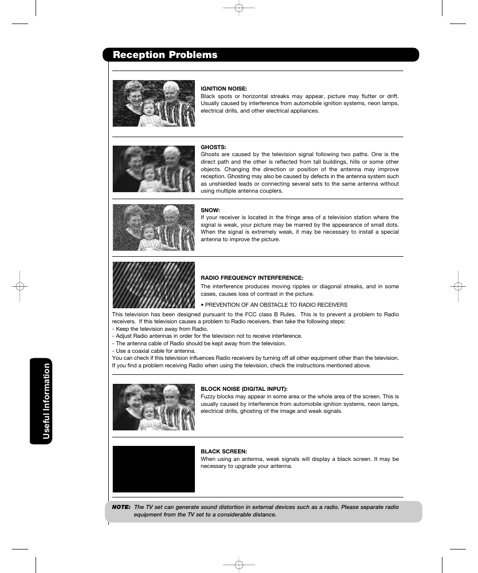 Reception problems, Useful information | Hitachi P50H401 User Manual | Page 56 / 144
