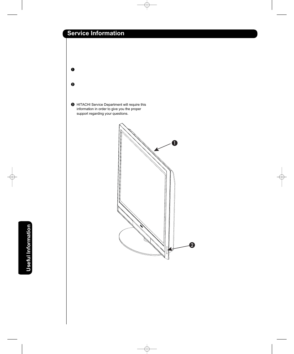 Service information | Hitachi P50H401 User Manual | Page 64 / 144