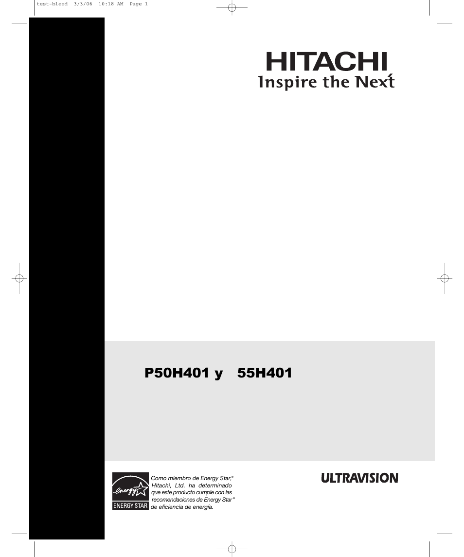 Hitachi P50H401 User Manual | Page 65 / 144