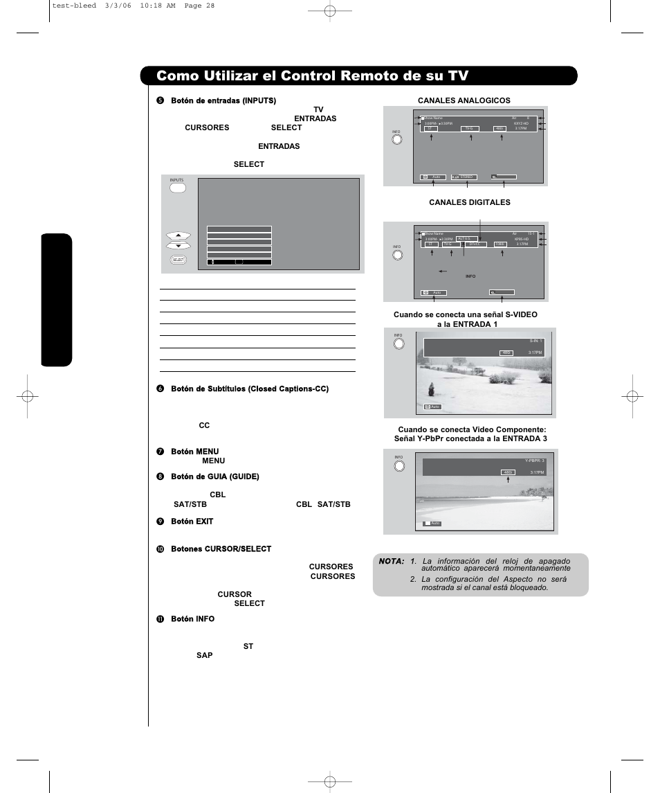 Como utilizar el control remoto de su tv | Hitachi P50H401 User Manual | Page 90 / 144