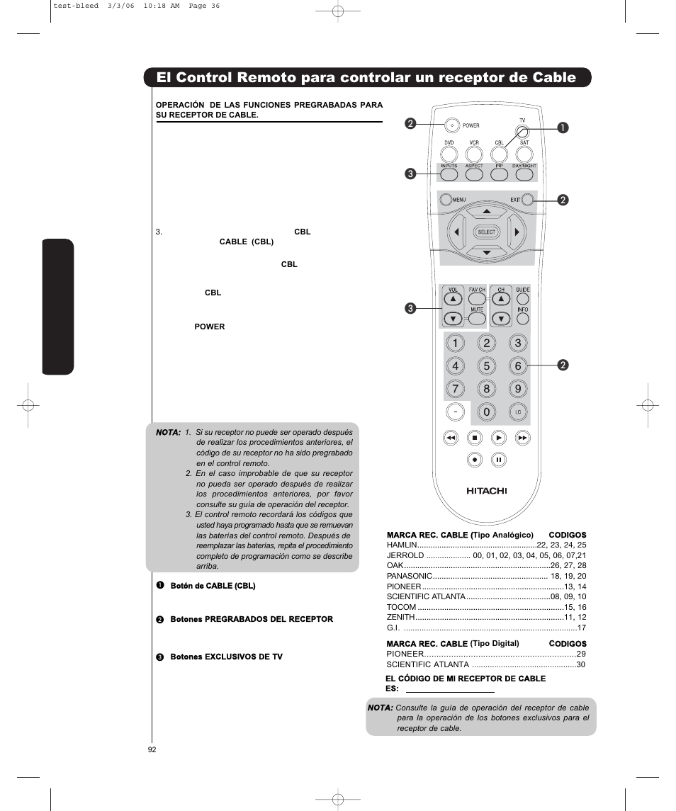 Hitachi P50H401 User Manual | Page 92 / 144