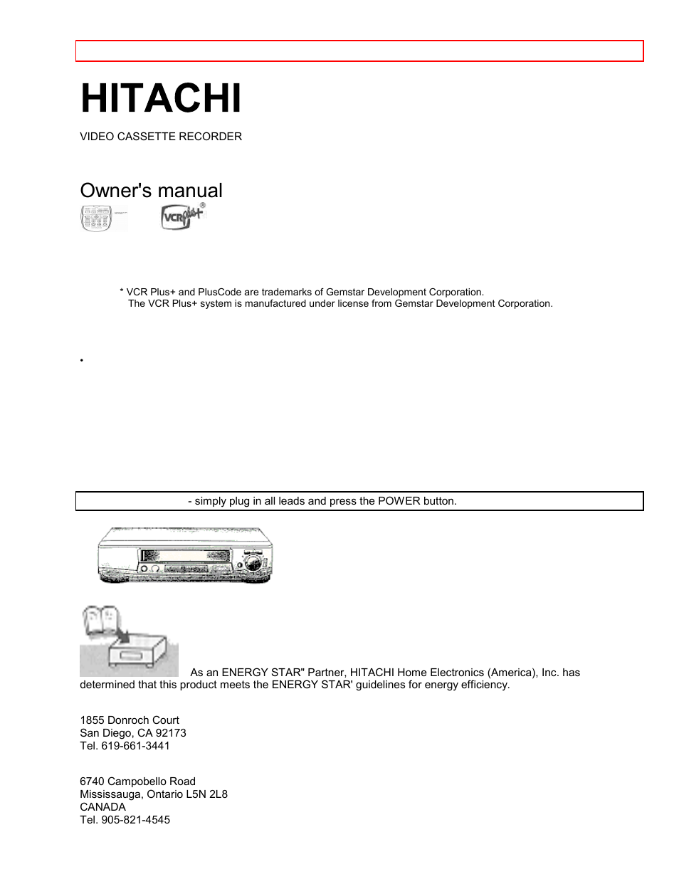 Hitachi VT-FX6407AS User Manual | 77 pages