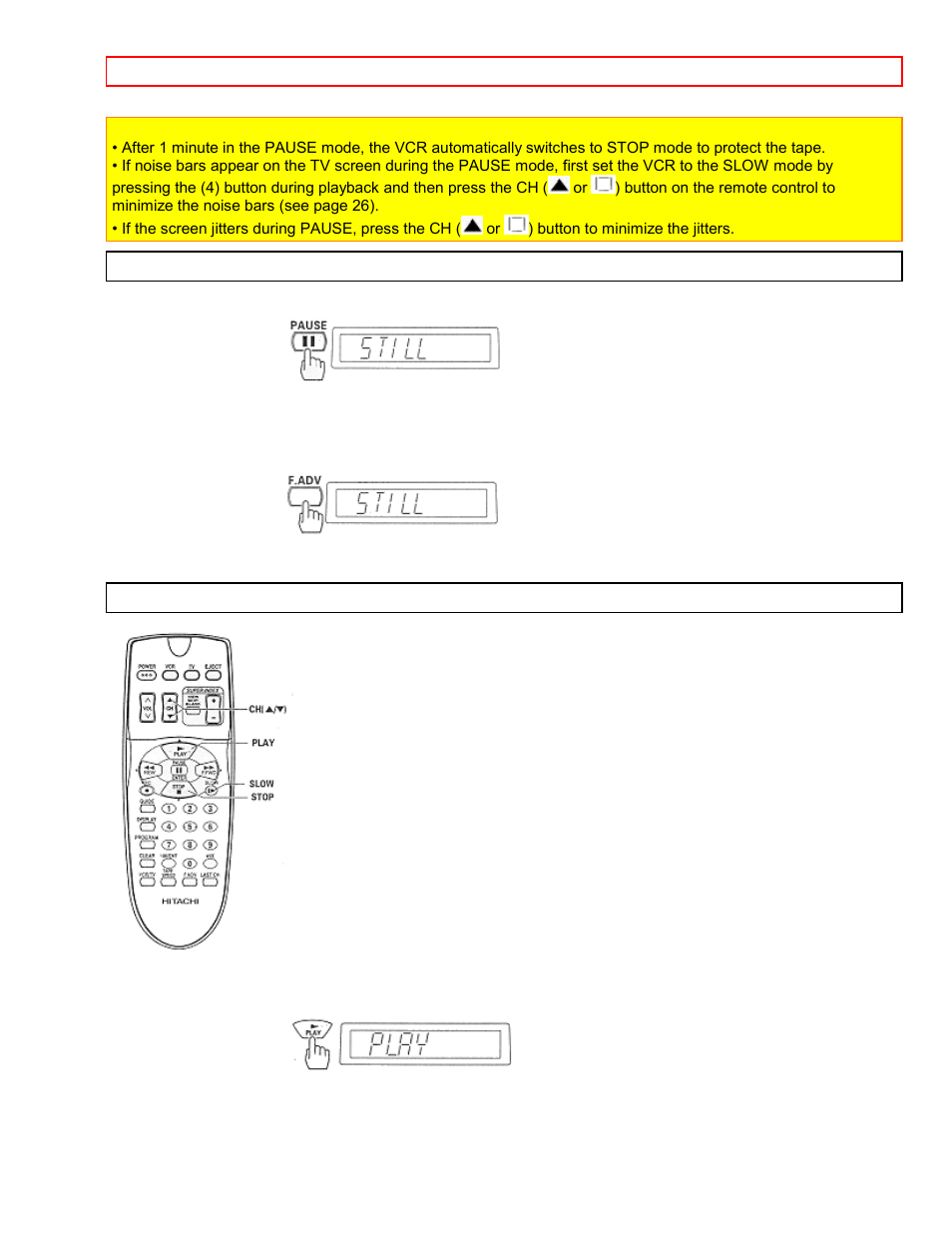 Frame advance slow motion | Hitachi VT-FX6407AS User Manual | Page 33 / 77