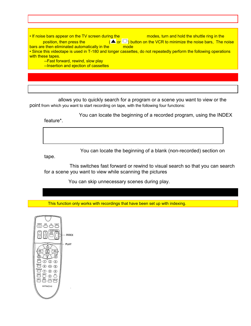 Using the "super index" feature | Hitachi VT-FX6407AS User Manual | Page 37 / 77