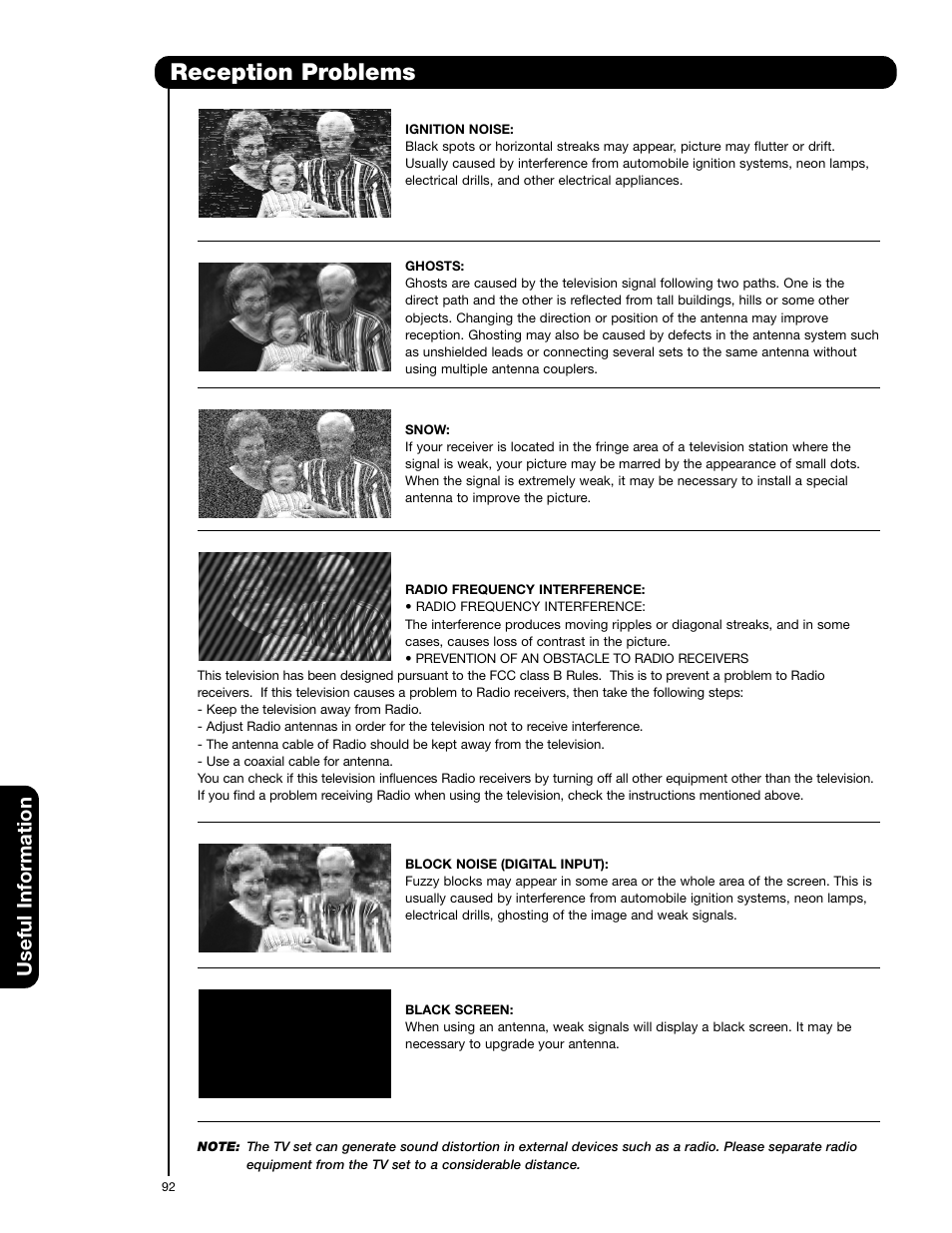 Reception problems, Useful information | Hitachi 55HDT52 User Manual | Page 92 / 104