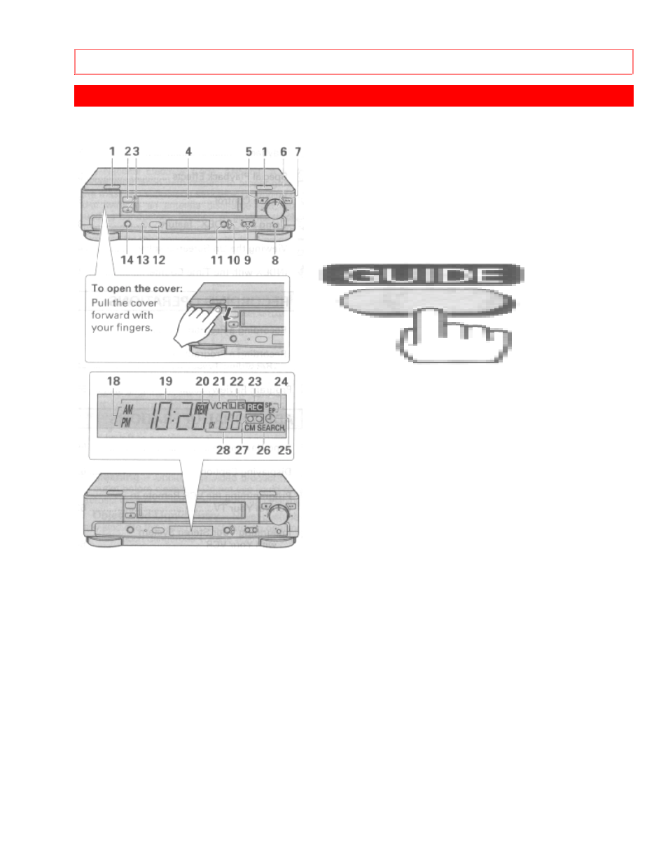 Customer controls, Vcr customer controls | Hitachi VT-UX615A User Manual | Page 10 / 83