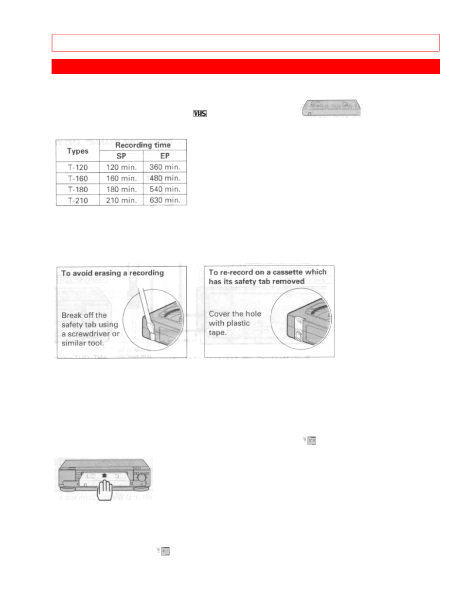 Cassette tapes | Hitachi VT-UX615A User Manual | Page 16 / 83