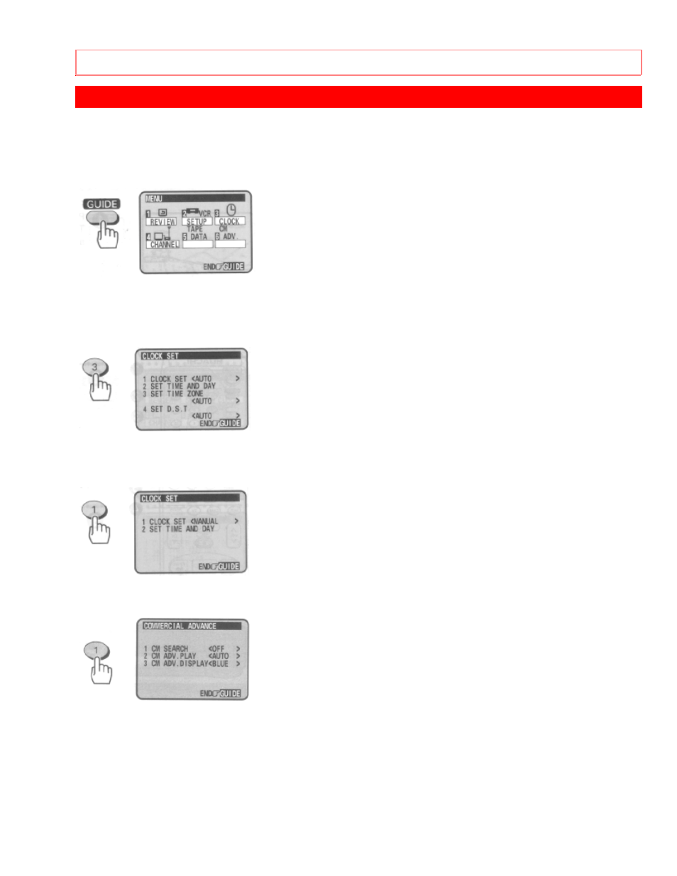 Setting the clock -manually, To set the clock manually | Hitachi VT-UX615A User Manual | Page 30 / 83