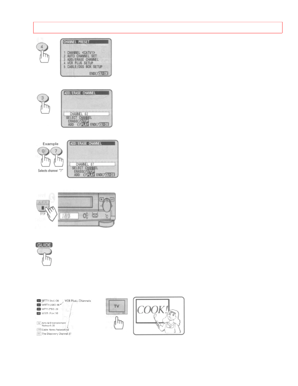 Auto blue setting, Pre-tuning the vcr tuner | Hitachi VT-UX615A User Manual | Page 34 / 83