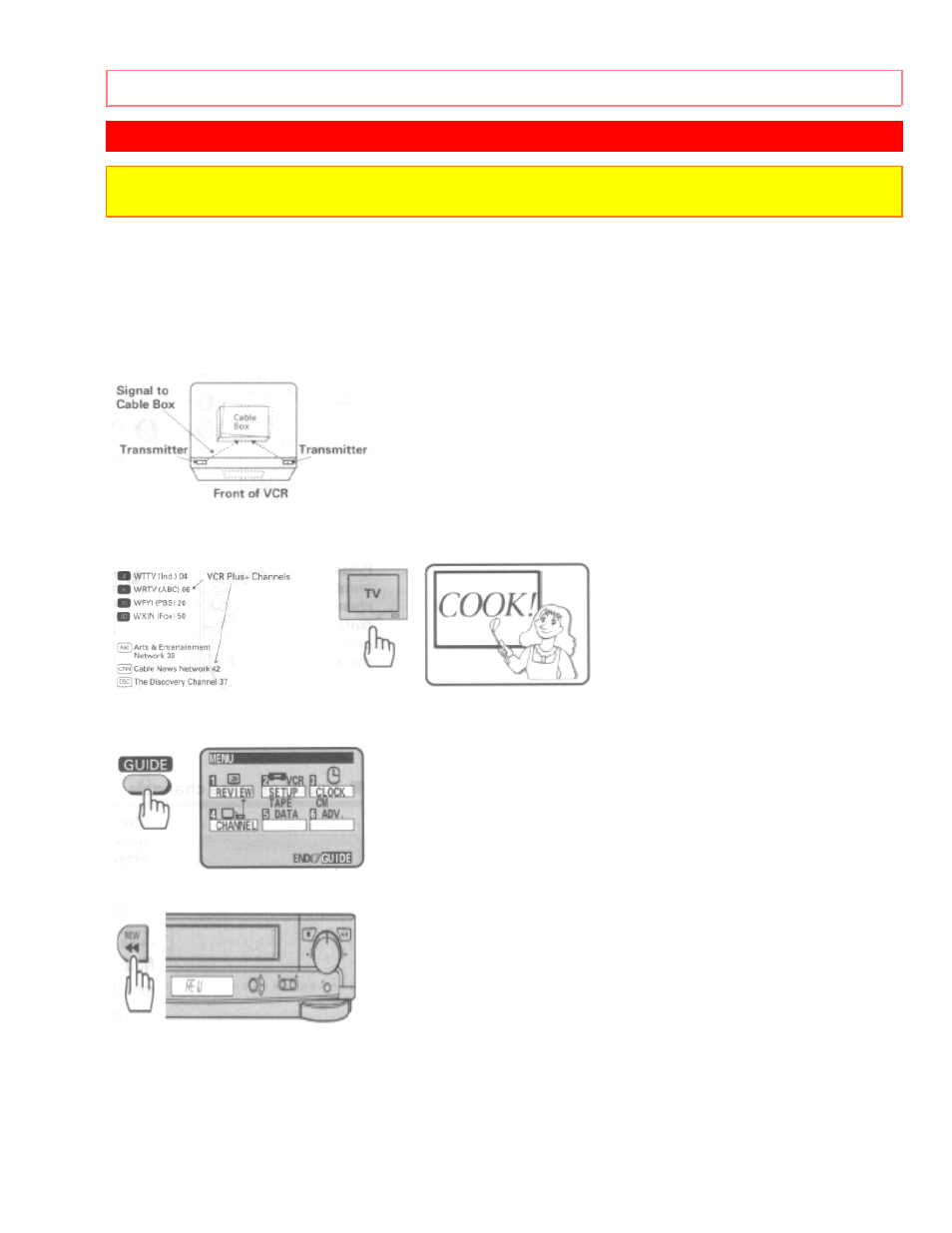 Cable box setup | Hitachi VT-UX615A User Manual | Page 36 / 83