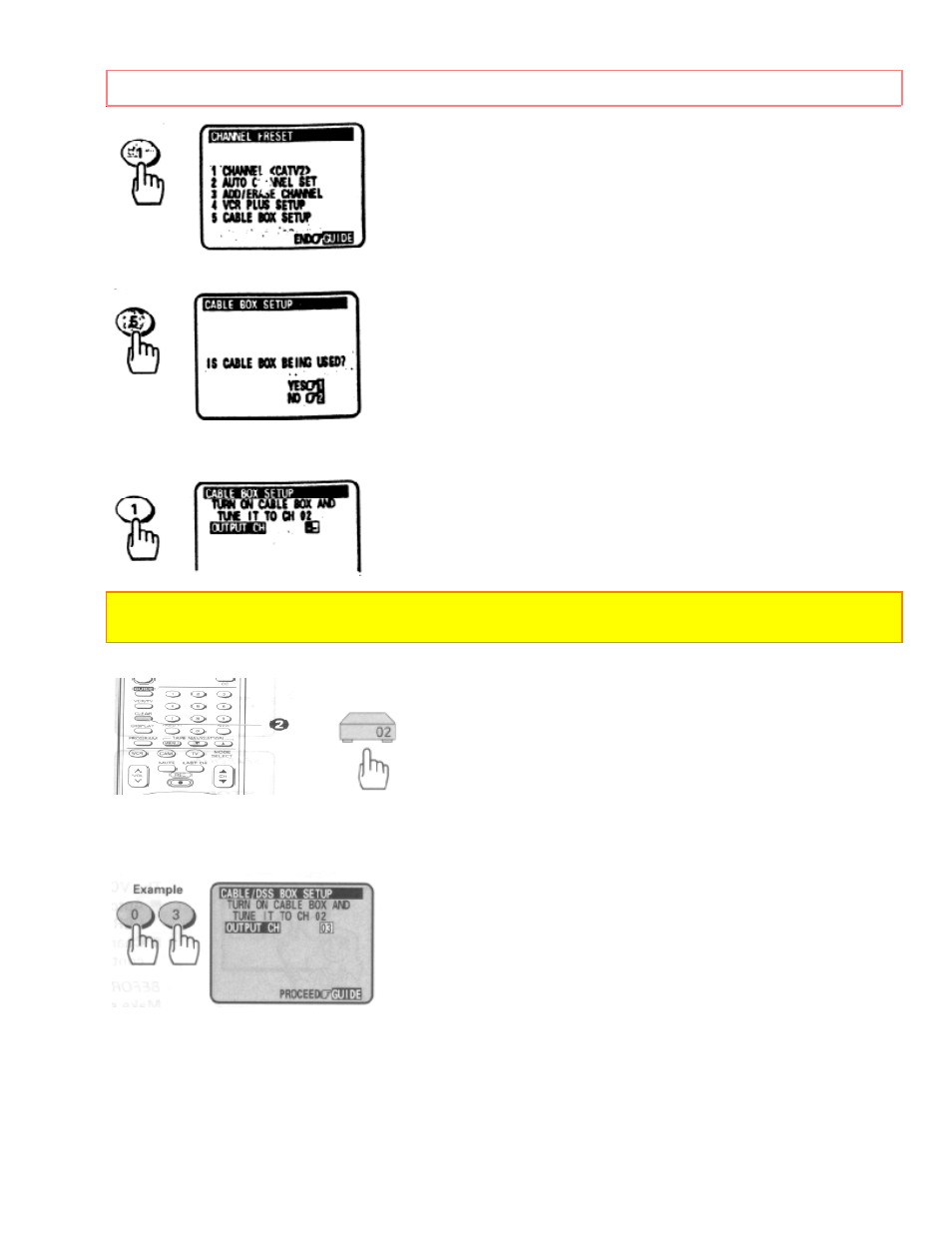 Cable box setup | Hitachi VT-UX615A User Manual | Page 37 / 83