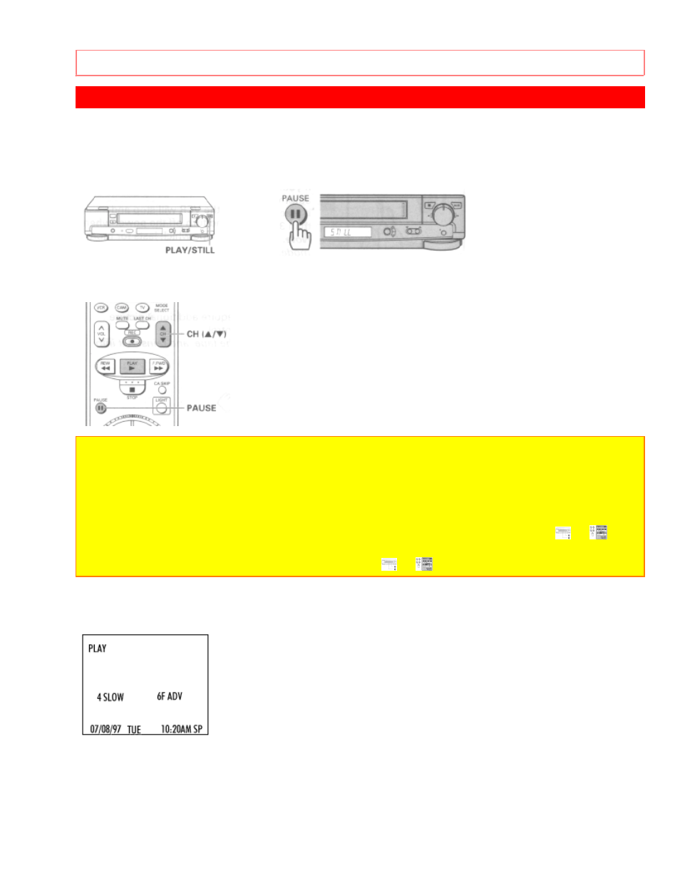 Special playback effects, Variable speed playback | Hitachi VT-UX615A User Manual | Page 43 / 83