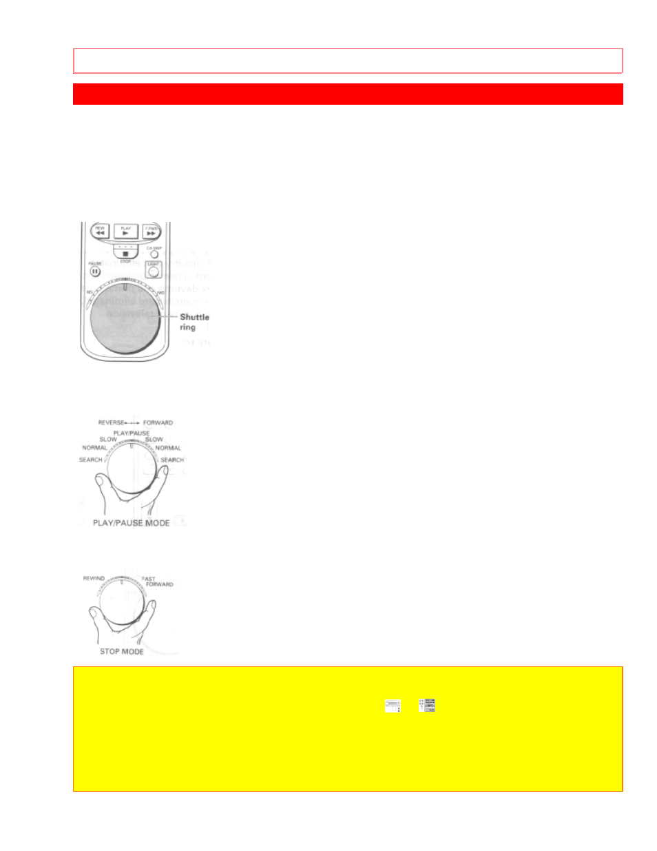 Shuttle control, Using the shuttle ring on the remote control | Hitachi VT-UX615A User Manual | Page 47 / 83