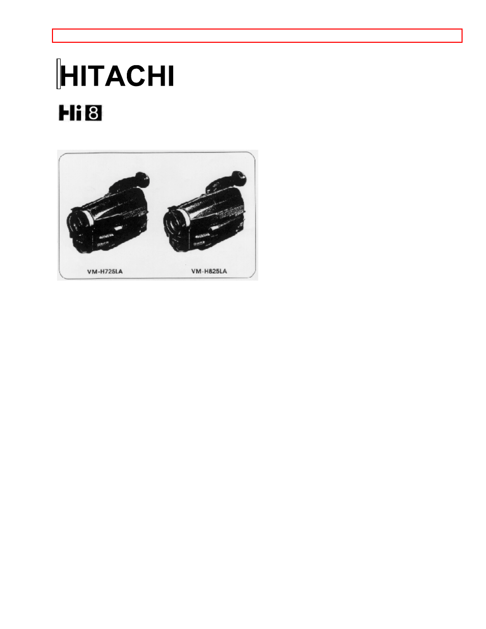 Hitachi VM-H725LA User Manual | 59 pages