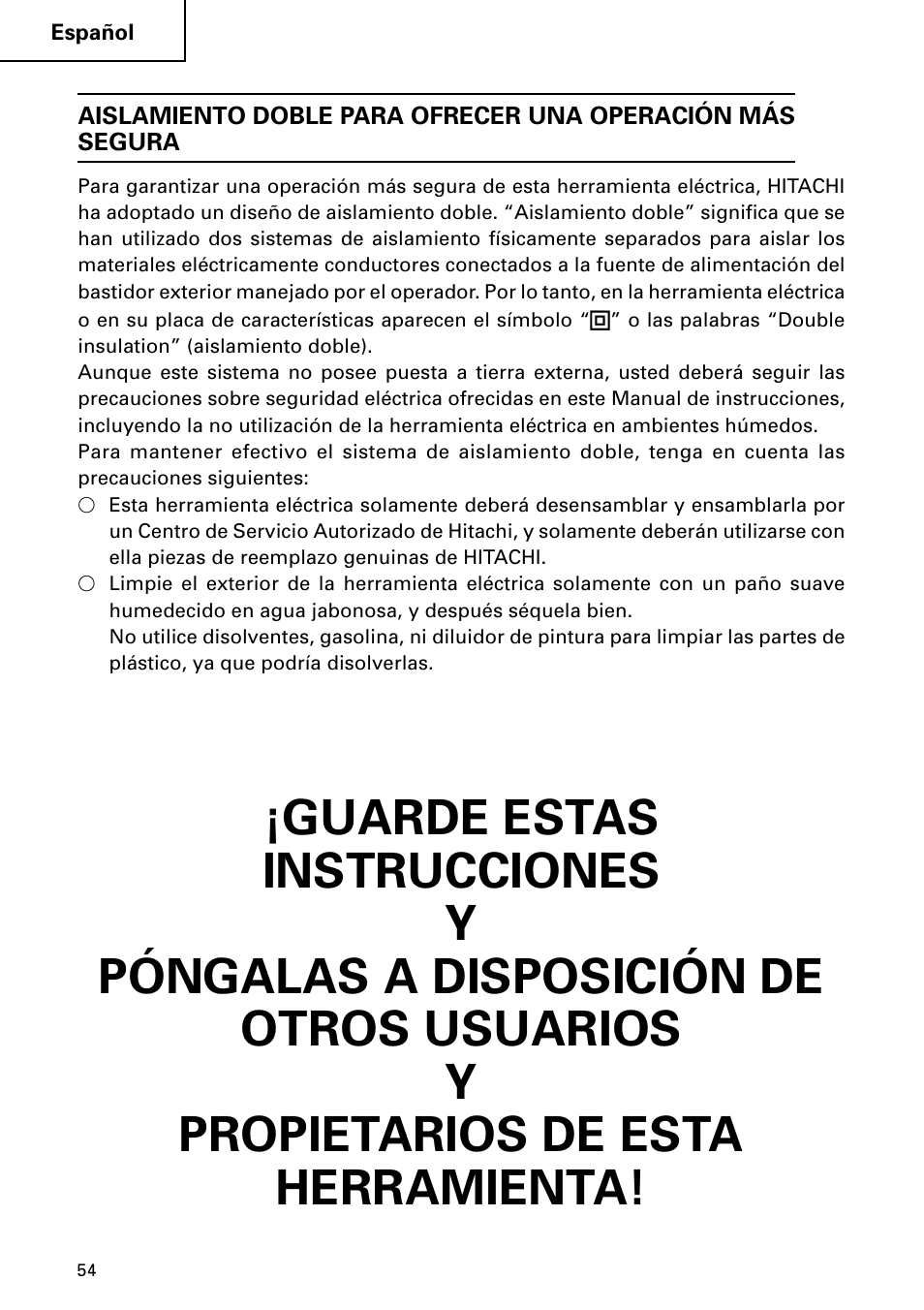 Hitachi DH 24PC2 User Manual | Page 54 / 76