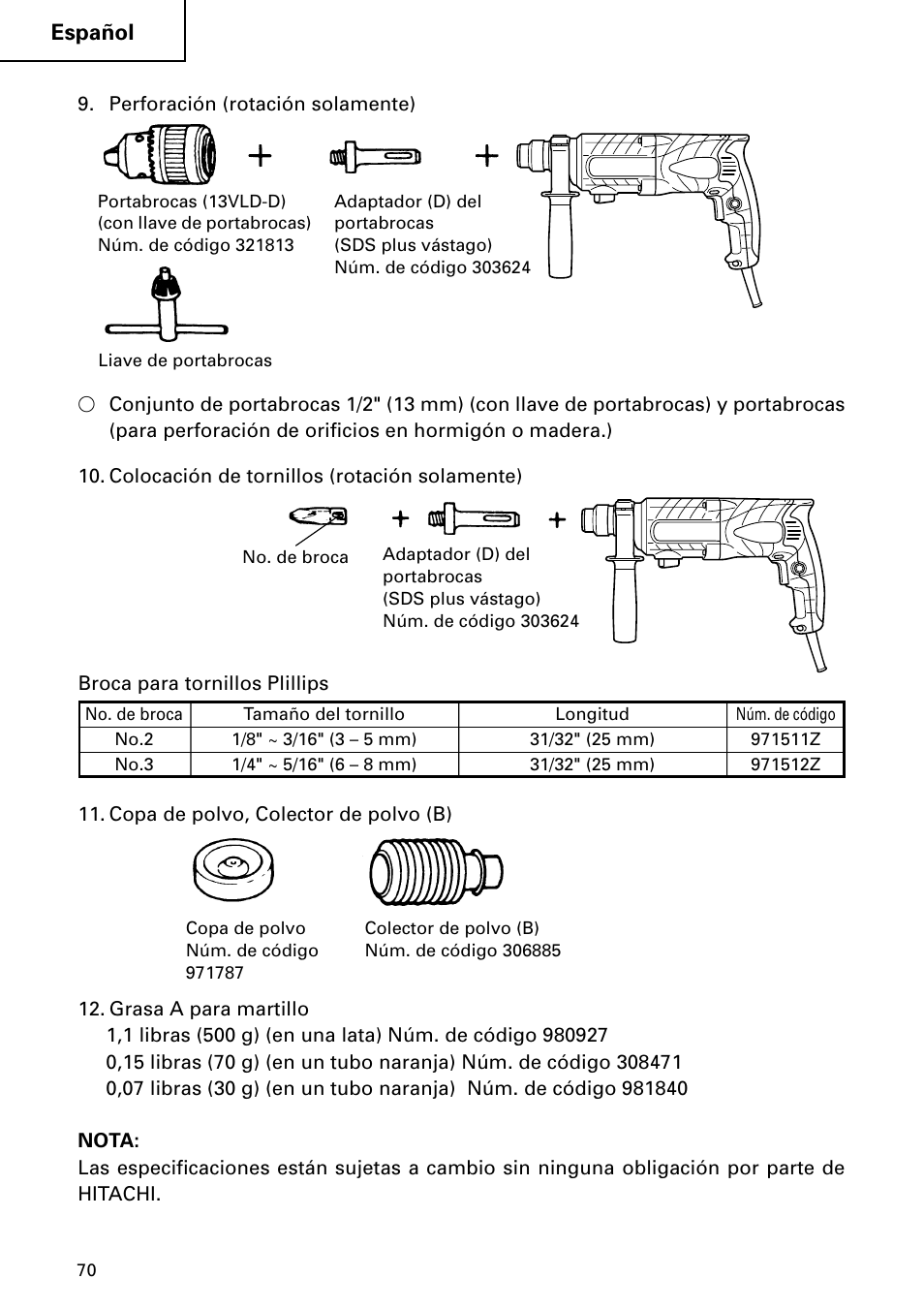 Hitachi DH 24PC2 User Manual | Page 70 / 76