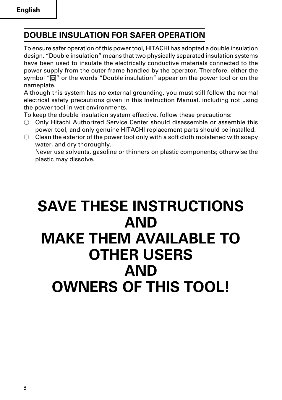 Hitachi DH 24PC2 User Manual | Page 8 / 76