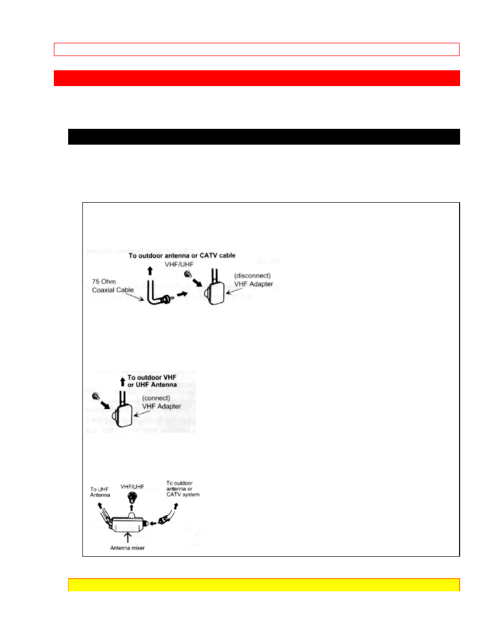 Before operating your tv set, Antenna connections | Hitachi 27AX4B User Manual | Page 11 / 47