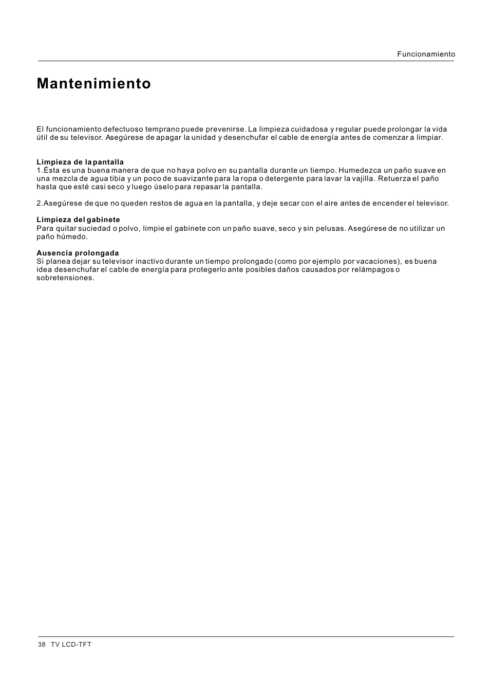 Mantenimiento | Hitachi HLC26R1 User Manual | Page 122 / 126