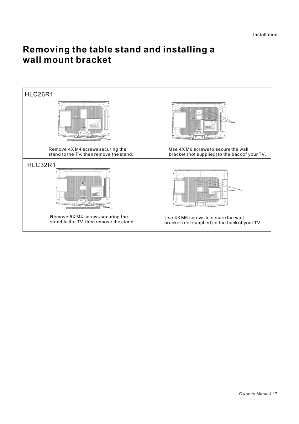 Hitachi HLC26R1 User Manual | Page 17 / 126