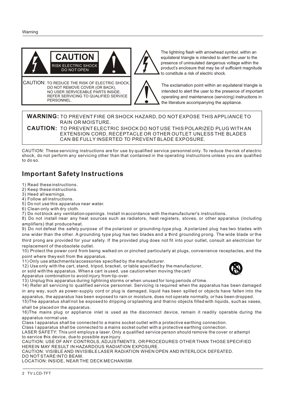 Caution | Hitachi HLC26R1 User Manual | Page 2 / 126