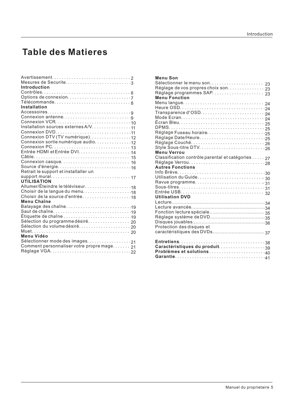 Table des matieres | Hitachi HLC26R1 User Manual | Page 47 / 126