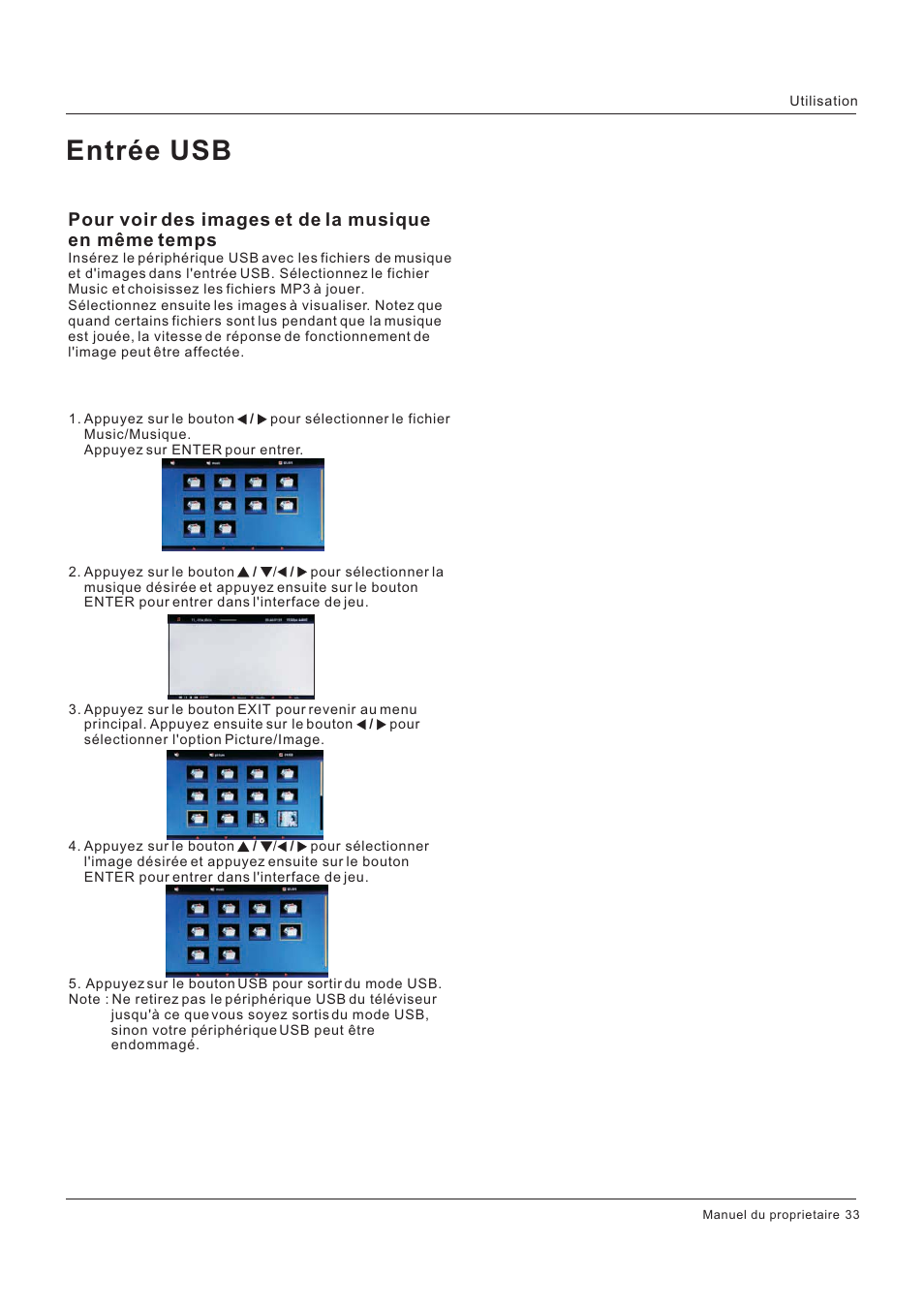 Entrée usb | Hitachi HLC26R1 User Manual | Page 75 / 126
