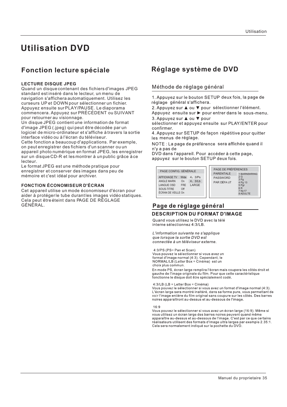 Utilisation dvd, Réglage système de dvd fonction lecture spéciale | Hitachi HLC26R1 User Manual | Page 77 / 126