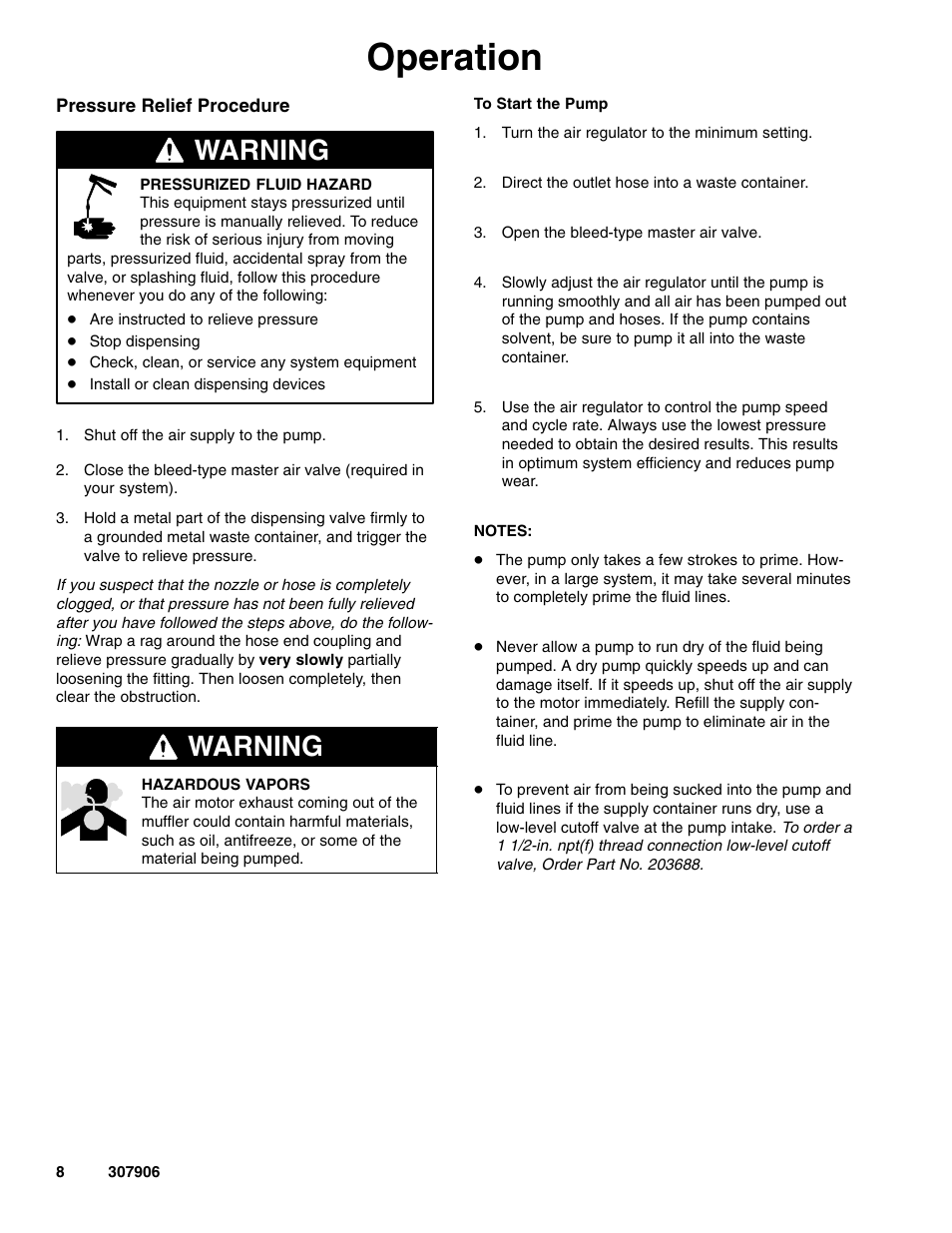 Operation, Warning | Hitachi 222104 User Manual | Page 8 / 16