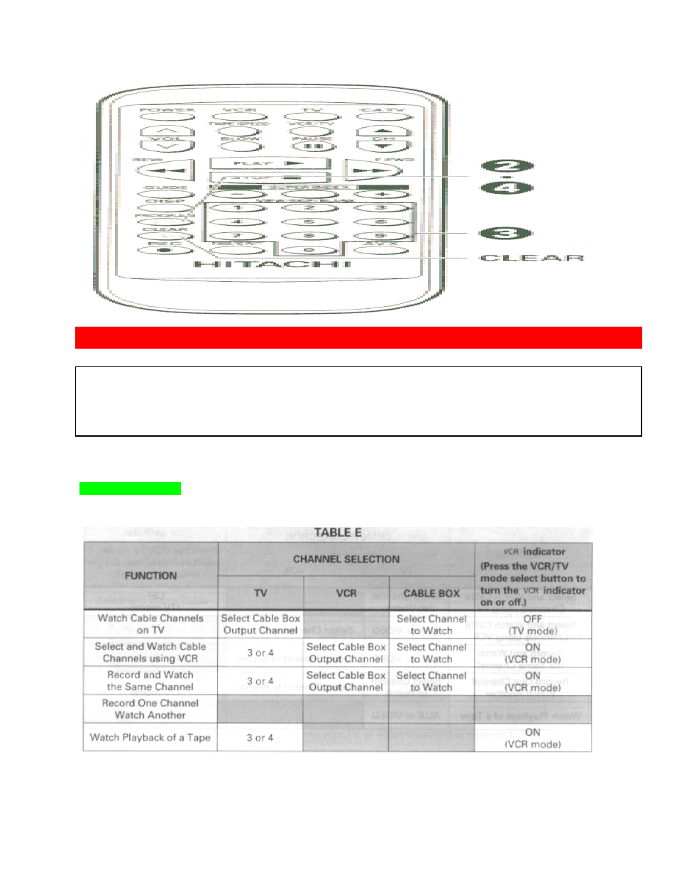 Basic cable hookup -with cable box [e, With this hookup | Hitachi VT-FX633A User Manual | Page 15 / 68