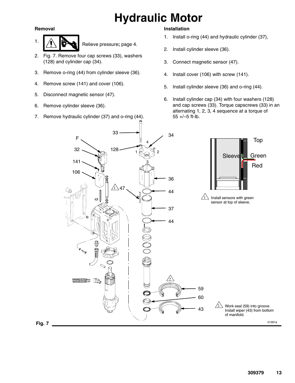 Hydraulic motor | Hitachi HYDRAMAX 309379 User Manual | Page 13 / 32