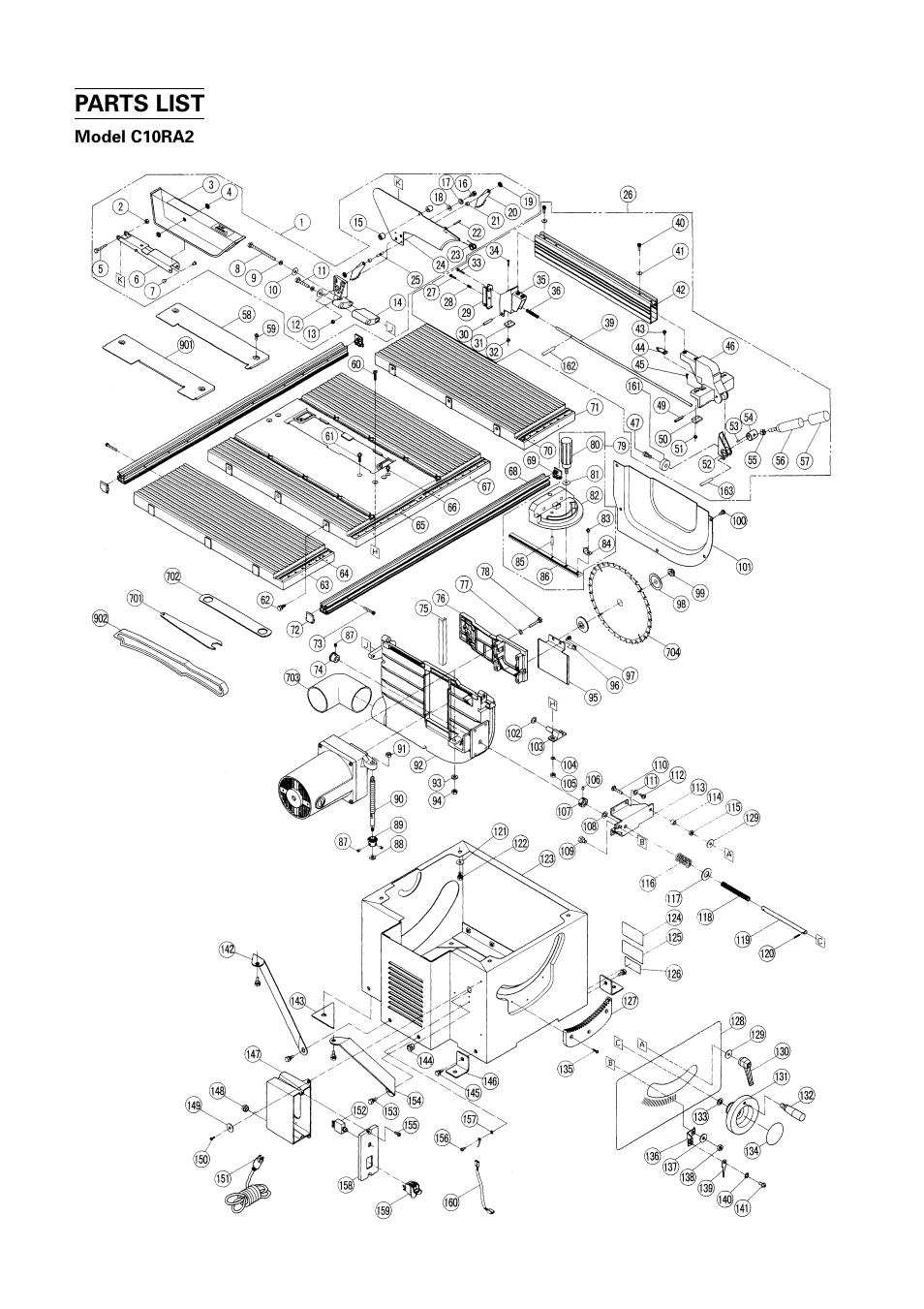 Parts list | Hitachi C 10RA2 User Manual | Page 81 / 85