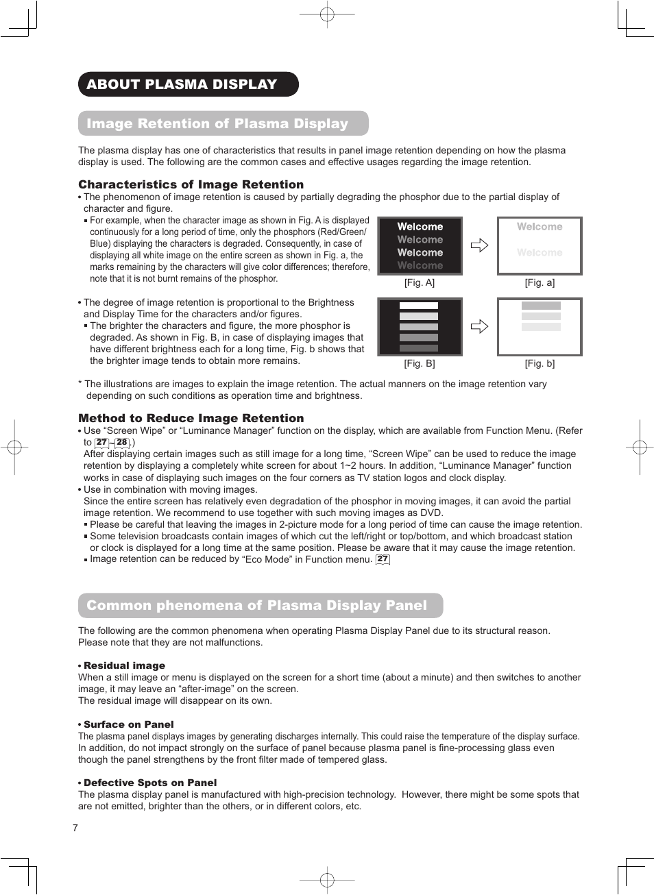 Common phenomena of plasma display panel | Hitachi 42PD8800TA User Manual | Page 8 / 62