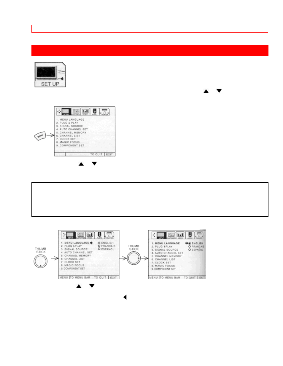 Set up | Hitachi 61SDX01B User Manual | Page 57 / 99