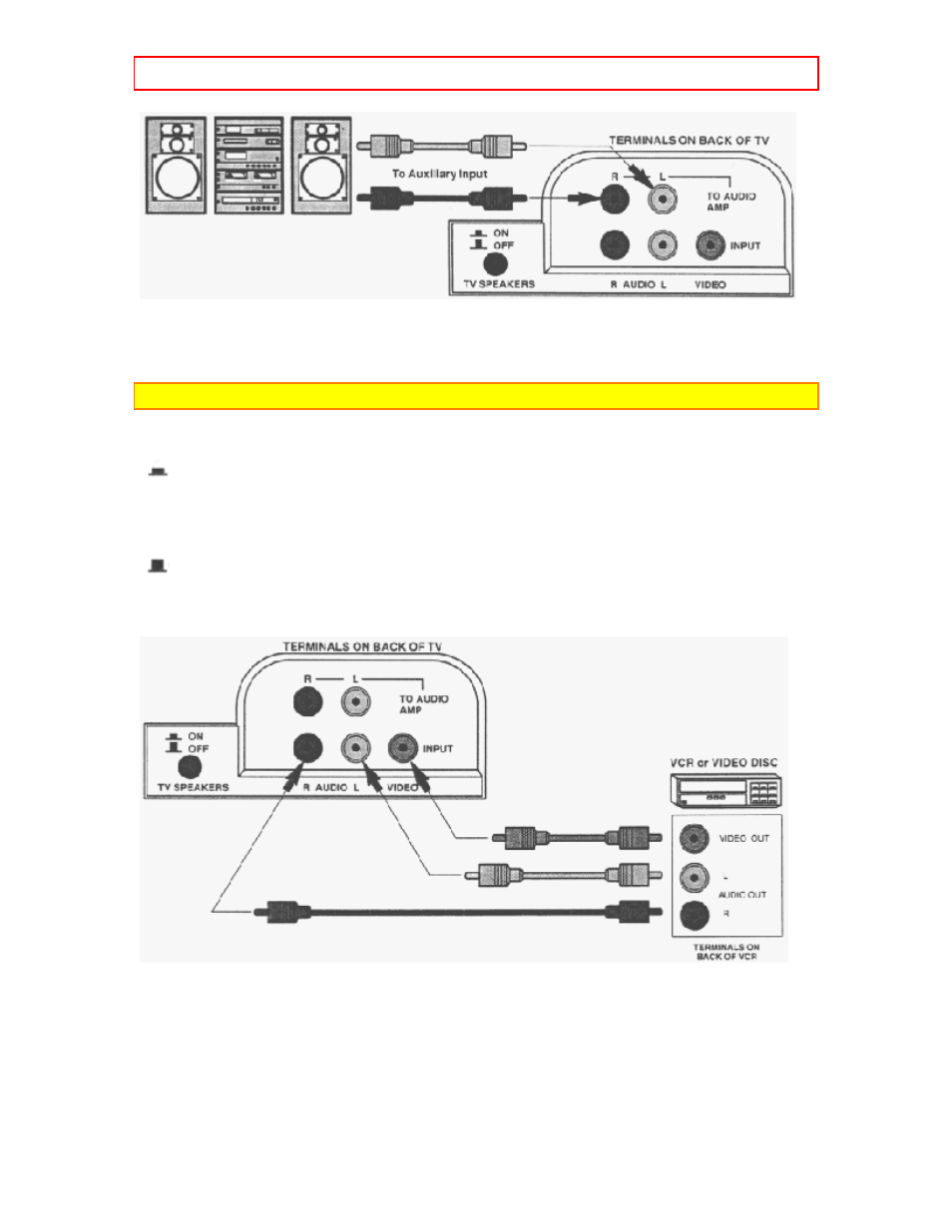Audio/video connection cable box connection, Optional equipment connection and operation - 11, Audio/video connection | Cable box connection | Hitachi 20CX20B501 User Manual | Page 11 / 31