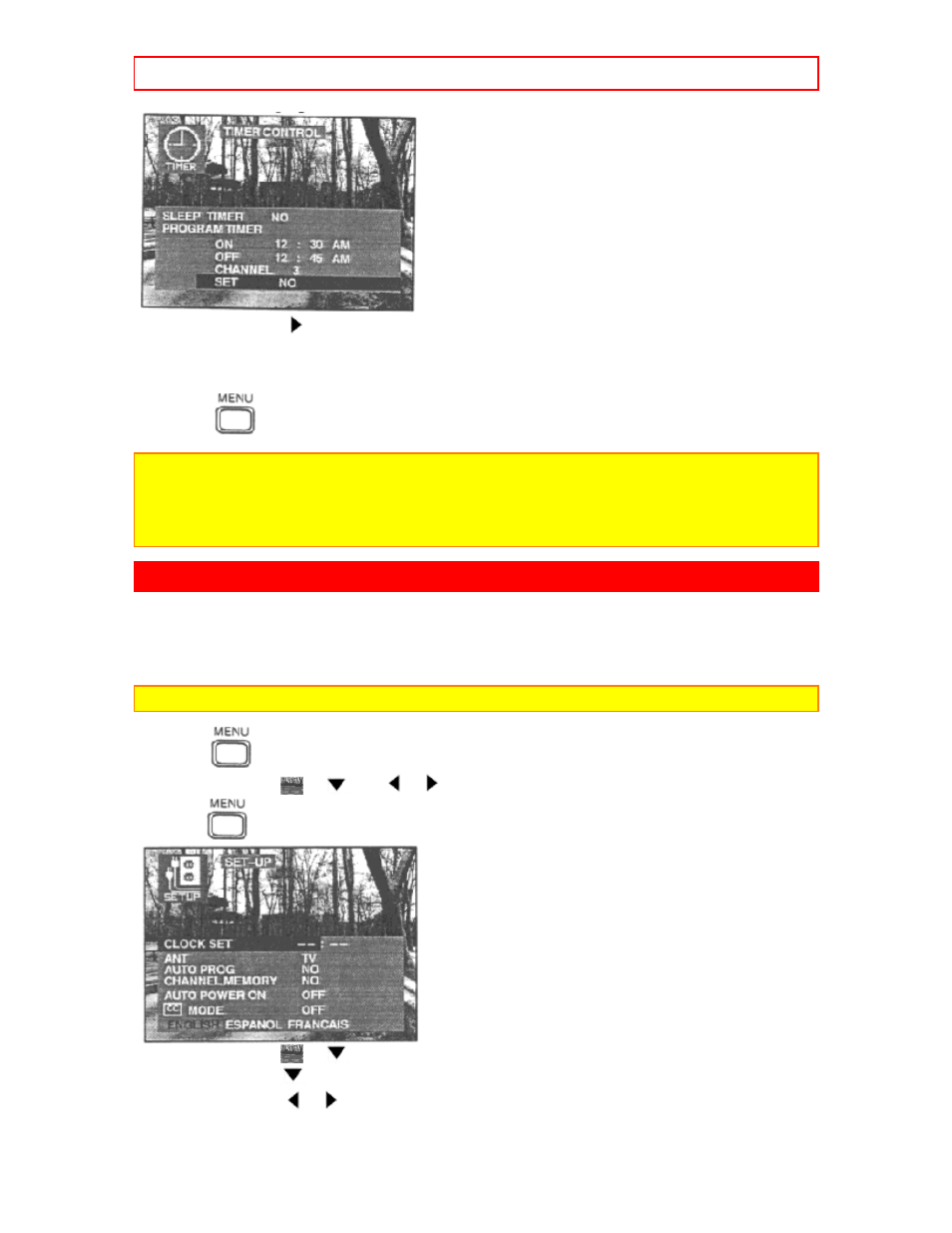 Set-up features, Clock set, Set-up features - 25 | Hitachi 20CX20B501 User Manual | Page 25 / 31