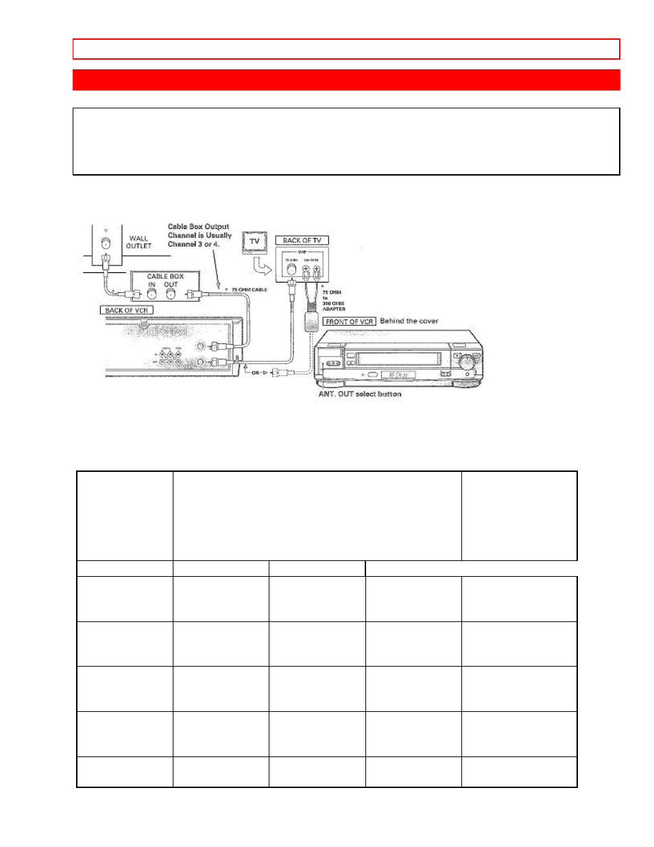 Basic cable hookup -with cable box [e, With this hookup | Hitachi VTUX-6450A User Manual | Page 21 / 79